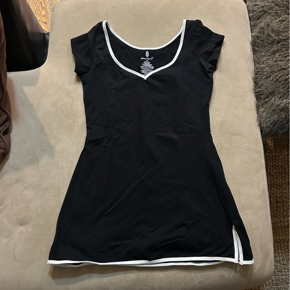 FP Movement by Free People Black Dress with White Trim